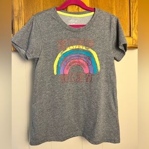 BCG Kindness Wins Rainbow Tee, Gray, Girl’s L (12/14)